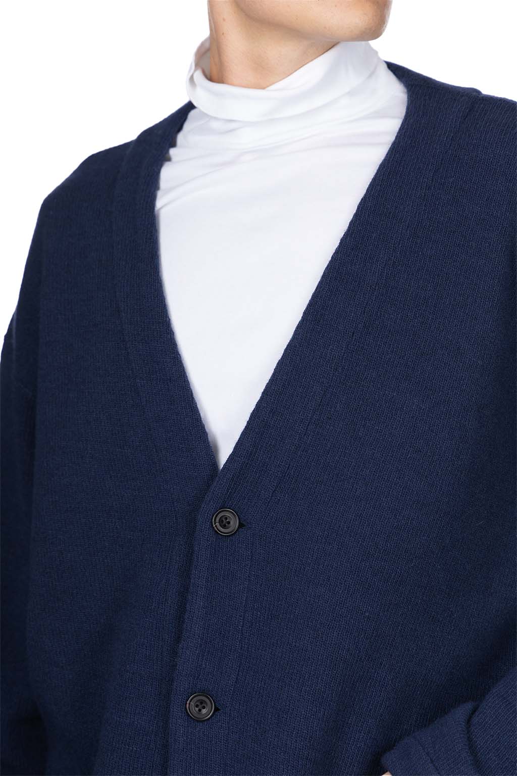 ts(s) - Double Face Jersey 4 Button Cardigan - Navy